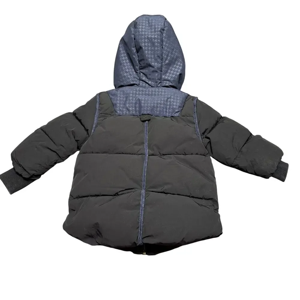 OO by Cozy Coop Kids Black Puffer Jacket Hooded Winter Coat Streetwear Core 2Y
